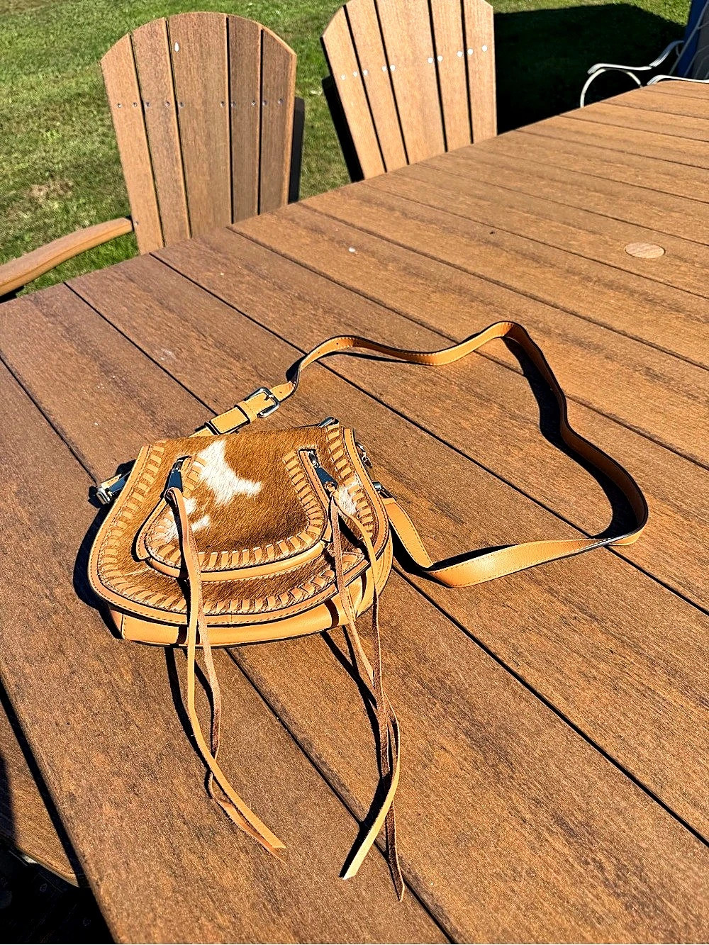Rebecca Minkoff Brown Leather-Look Crossbody Bag